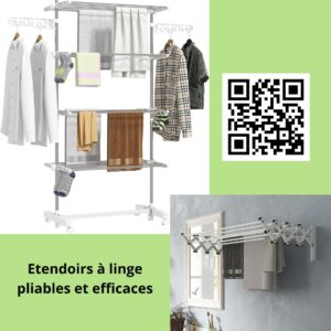 Étendoir à linge pliable pour sécher le linge sans consommer d'électricité