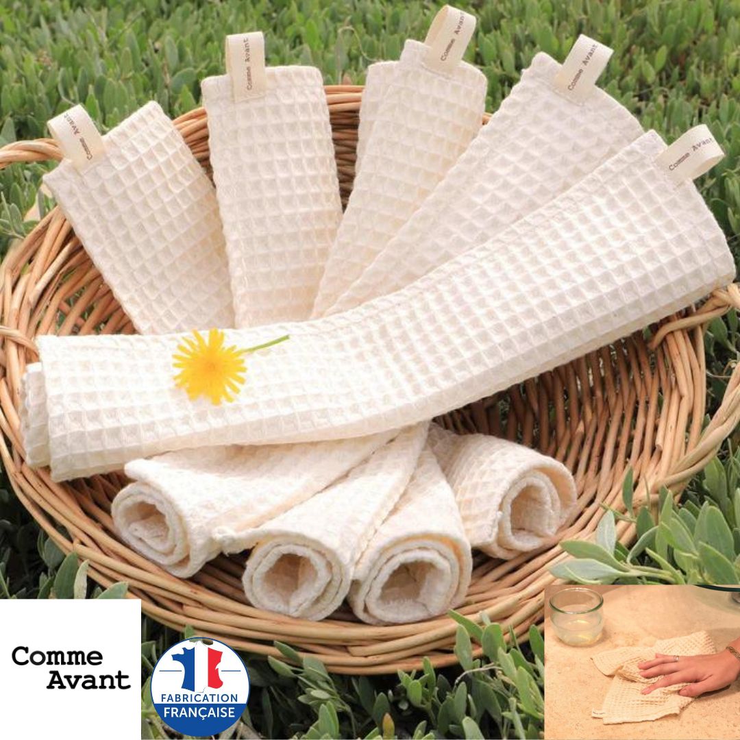 Lot de 5 essuie-tout lavables en coton bio Comme Avant