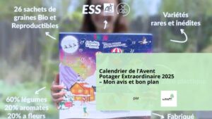 Calendrier de l’Avent Spécial Potager Extraordinaire 2025 packaging éco‐responsable