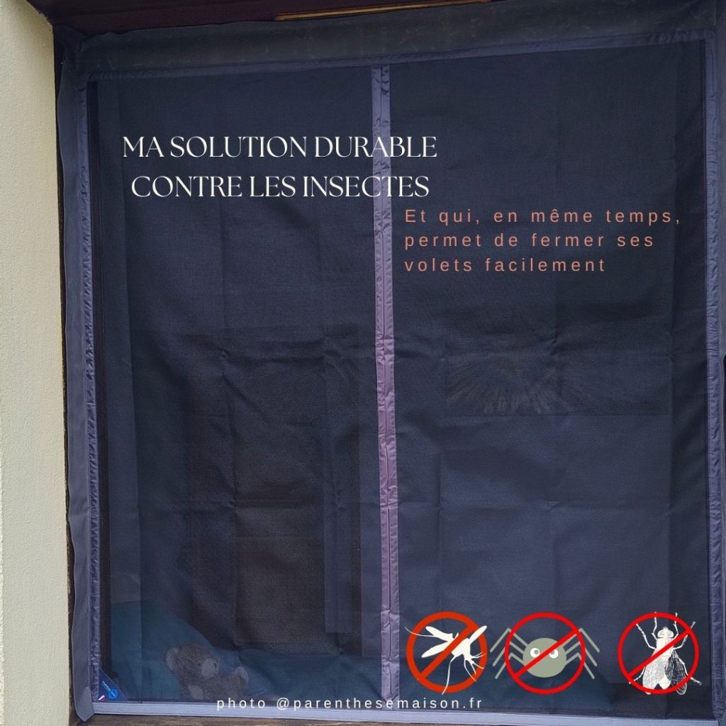 est et avis moustiquaire aimantée Tranquilisafe installée sur une fenêtre de chambre