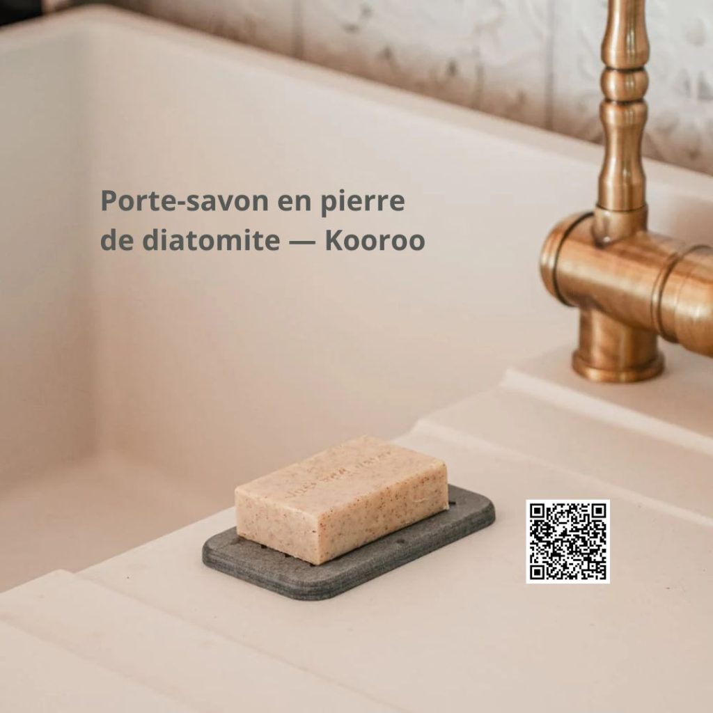Porte-savon en pierre de diatomite Kooroo