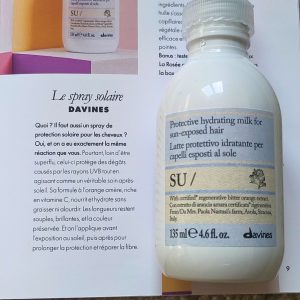 Spray solaire capillaire sans rinçage SU Davines contre le soleil, le sel et le chlore