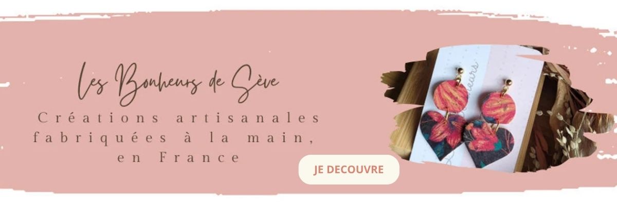 Boucles d'oreilles artisanales upcyclées Les Bonheurs de Sève, faites main en Haute-Savoie