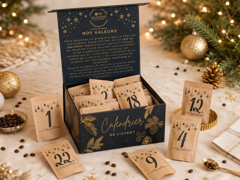 Calendrier de l'Avent Café Arlo's Coffee - cases ouvertes